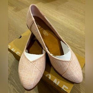 Toms Jutti pink slubby textile flats